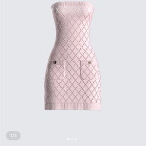 Finesse Celine  Pink Pattern Knit Mini Dress XS/S